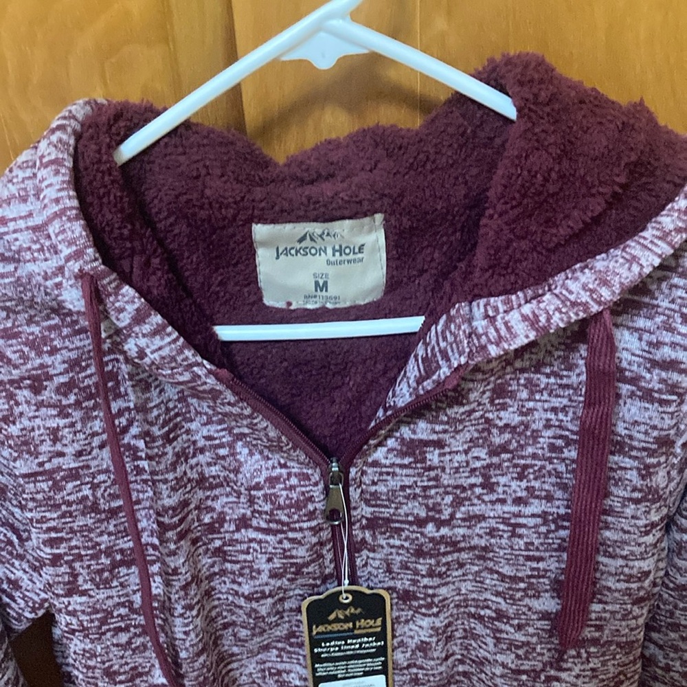 Jackson Hole Maroon Zip-Up Hoodie
